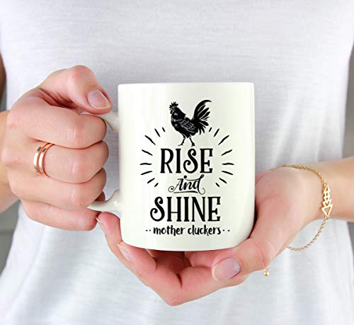 Andaz-Press-11oz-Hot-Chocolate-Coffee-Mug-Gift-Rise-and-Shine-Mother-Cluckers-1-Pack-Farm-Chicken-Barn-Birthday-Christmas-Cup-with-Gift-Box Andaz Press 11oz Hot Chocolate Coffee Mug Gift Rise and Shine Mother Cluckers 1 Pack Farm Chicken Barn Birthday Christmas Cup with Gift Box