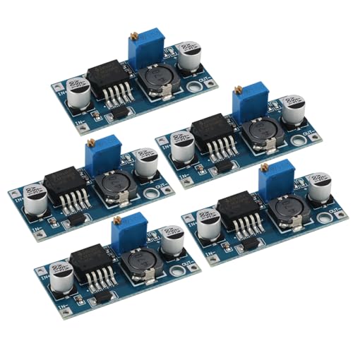 5 Stück DC-DC Buck Converter, Einstellbares Netzteil Modul, 3,2-46V zu 1,25-35V Spannungswandler, Hohe Effizienz bis zu 92%,für Elektronikprojekte und Stromversorgung
