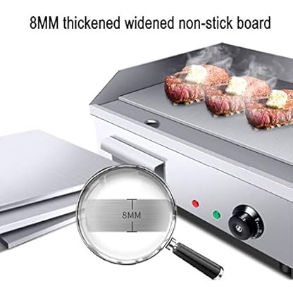 Elektrische Bratpfanne, Kommerzielle Elektrische Tischgrill Edelstahl Arbeitsplatte Grill BBQ Kochplatte Teppanyaki… – Bild 5