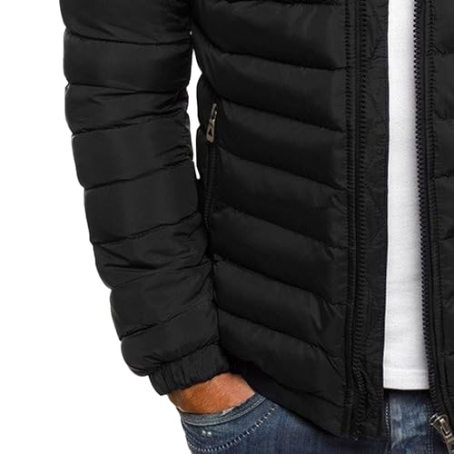Maiyifu-GJ Men's Hooded Puffer Jacket Winter Warm Down Coats Casual Lightweight Quilted Padded Jackets Windproof Outerwear4