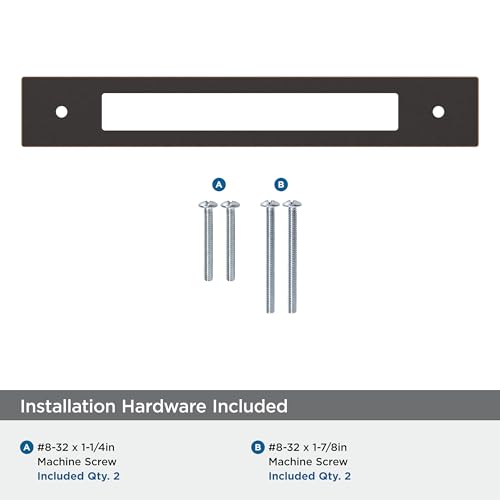 Image of Amerock Medora 6-5 /16 inch Oil-Rubbed Bronze Backplate | Decorative zinc cabinet hardware backplate designed to complement knobs and pulls while protecting cabinet surfaces