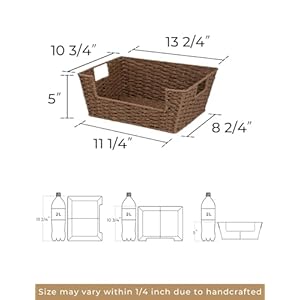 StorageWorks Wicker Baskets for Storage, Pantry Baskets Organization and Storage, Pantry Storage Baskets, Handwoven Wicker Baskets for Shelves, Brown, 2 Pack StorageWorks Wicker Baskets for Storage Pantry Baskets Organization and Storage Pantry Storage Baskets Handwoven Wicker Baskets for Shelves Brown 2 Pack