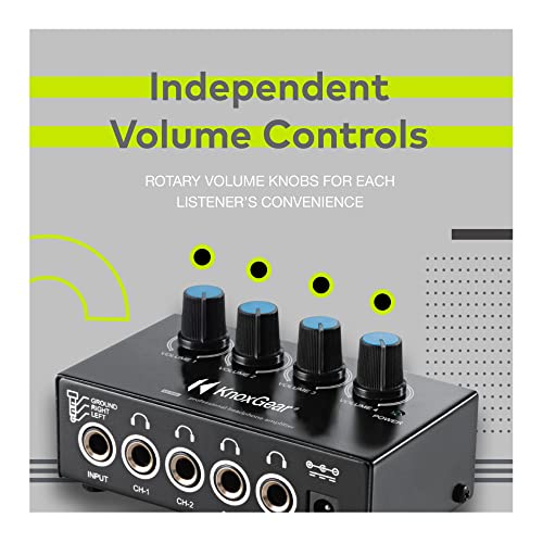 Knox Portable Headphone Amplifier Mixer 4 Channels Metal Stereo Audio Amplifier, Balanced Headphone Output Audio Input, 4 Channels Amp Metal Stereo Audio Amplifier, Mini Headphone Splitter Dac #TOP2