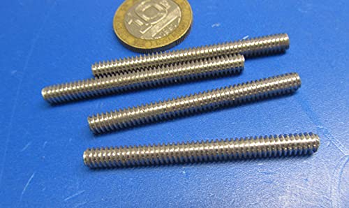 Aluminum Fully Threaded Round Rod, RH, 10-24 Thread Size x 2" Length, 50 Pcs.