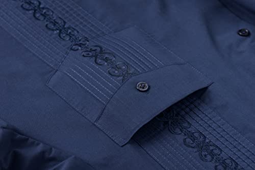 MAXJON Mens Shirts Long Sleeve Guayabera Shirts for Men Cuban Shirts3