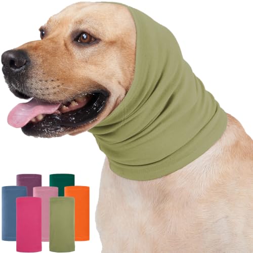 Image of Nanaki Dog Calming Hoodie Dog Hematoma Ear Wraps for Dogs-Ear Protection | Grooming and Force Drying Dog Ear Protector,Dog Ear Muffs Head Warp For Fireworks Anxiety Relief,Ear Protection Head Cover