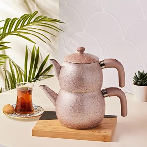 Karaca Biogranit Steel Plus Çaydanlık Takımı Bakalit Kulp Rose