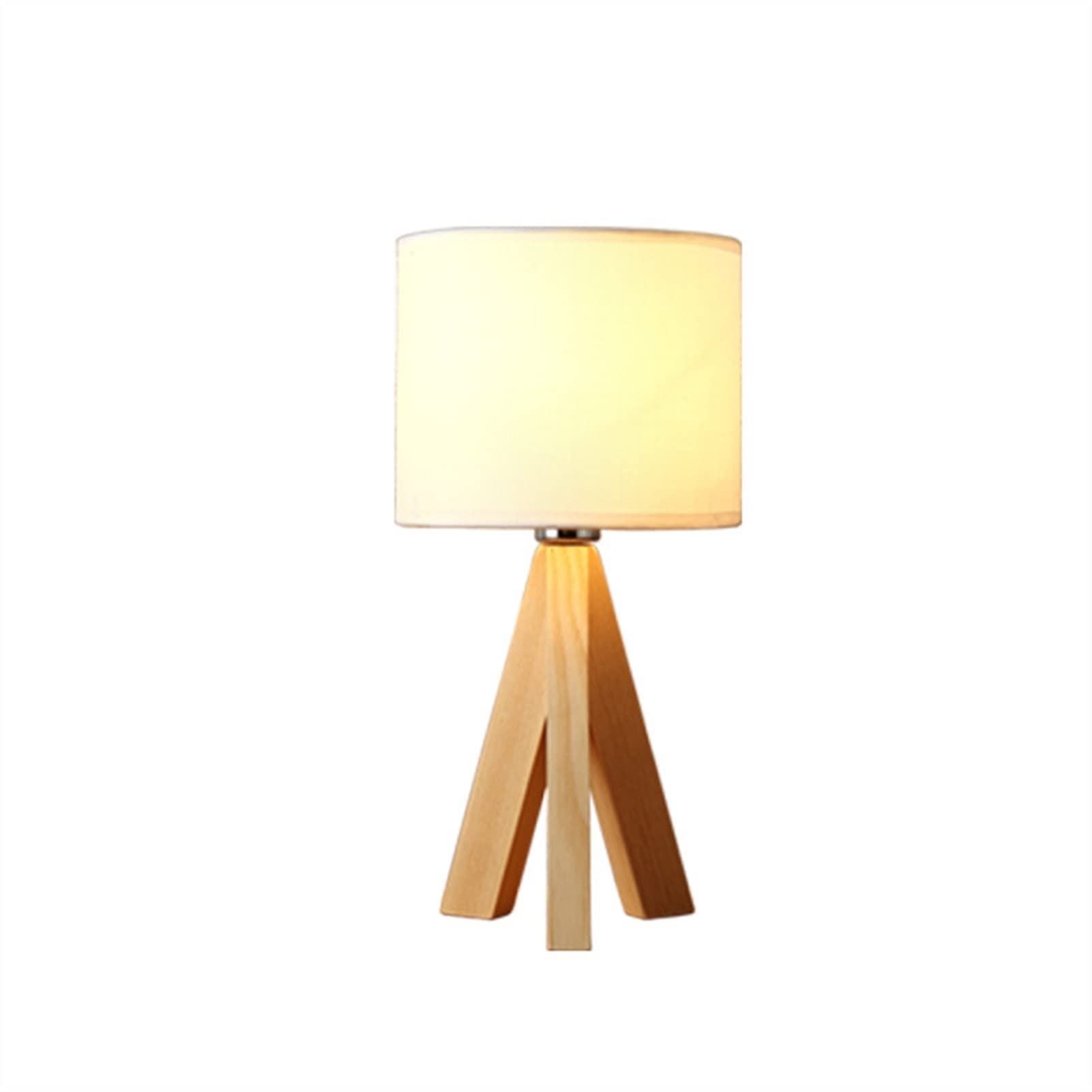 Schreibtischlampe Einfache Nacht Leselampe Schlafzimmer Warme Dekoration Holzkunst LED Augenschutz Stativ Light Creative Holz Tischlampe Nachttischlampe (Color : EU Plug-Without Bulb)