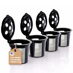 Reusable K Cups for Keurig Supreme, K Supreme Plus and K Slim by PureHQ – Refillable Kcup for Keurig Supreme Coffee Maker – MultiStream Coffee Pods Filter – 4 Pack
