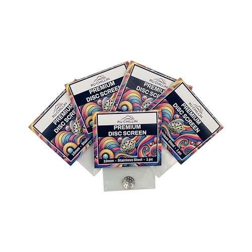 RU CHILLIN Premium Stainless Steel Pipe Screens for Glass Pipes, Bowls, and Bongs | Durable Smoking Screens | Reusable Filters for Glass Pipes (10 mm, 3/8