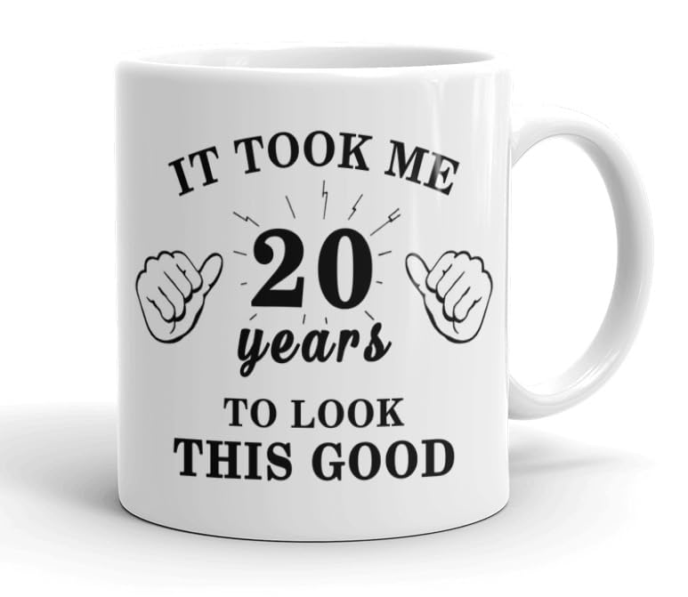 VIROSA 20th Birthday Mug – It Took Me 20 Years to Look This Good – Funny Gift for 20 Year Old Men or Women – Ceramic Tea Cup – Birthday Present for Him or Her — image 1
