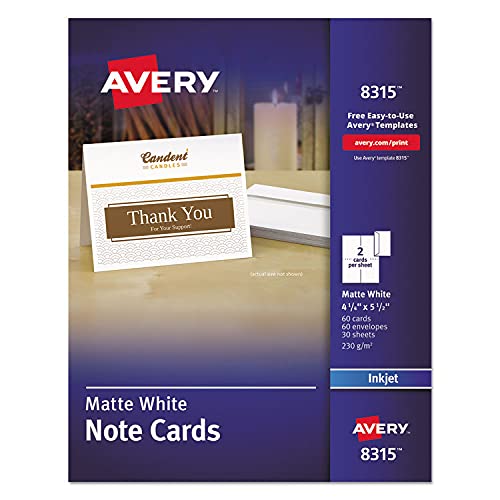 Avery Products Avery PrinterCompatible Cards, 414 x 512, 2Sheet, 60