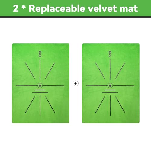 Image of COSPOPTIC Golf Hitting Mat with Swing Path Feedback, Heavy-Duty Rubber Base Anti-Slip Golf Training Mat, Extra Replaceable Surface, Portable Practice Mat for Home Office Garage Yard Indoor Outdoor