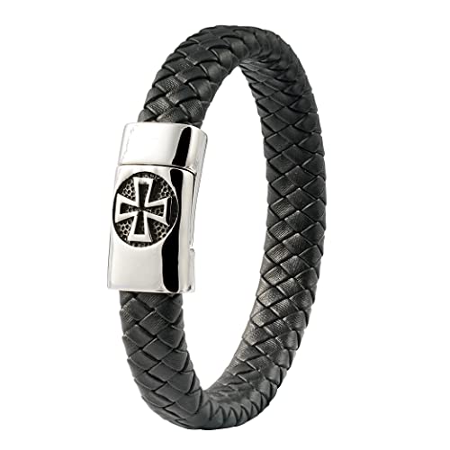 Bracelet Homme Cuir Bracelets pour Homme avec Magnetique Boucle en Acier Inoxydable et Boîte à Bijoux Bracelet Exclusive pour l'idée de Cadeaux pour Hommes Cover