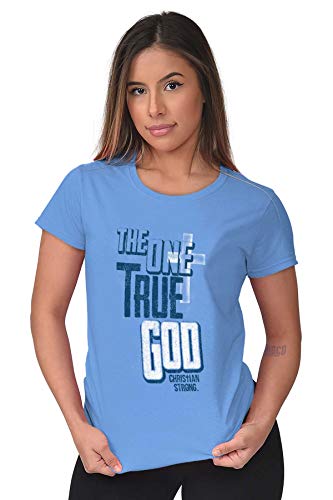 One True God Christian Cross Womens T Shirt Ladies Tee Carolina Blue #TOP2