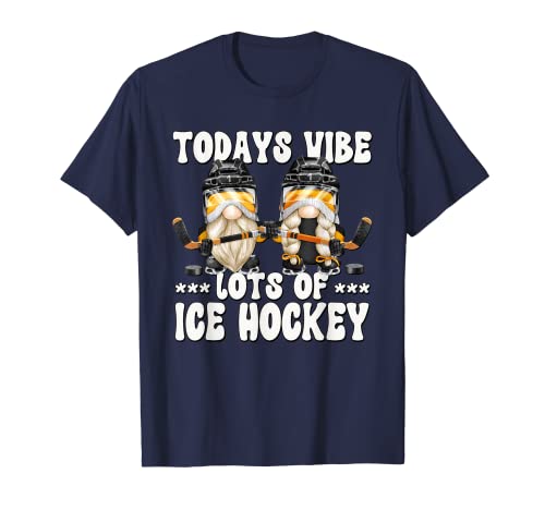 Ice Hockey Gnome Couple For Women And Men Funny Hockey Quote T-Shirt