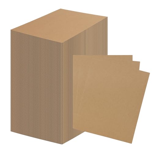 Image of RLAVBL 200 Pack 8x10 Brown Corrugated Cardboard Sheets, Flat Cardboard Inserts for Shipping, Mailing, Packing, DIY Crafts