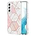 Produktbild SEAHAI Hülle für Samsung Galaxy S22, Marmor Ultra Dünn Glänzend Weich Silikon TPU Stoßfest Handyhülle Cover Flexibel Handytasche Schutzhülle für Samsung Galaxy S22 - Rosa weiß