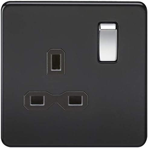Knightsbridge SF8900MB Screwless Dual Voltage Shaver Socket in Matt Black, 5.0 mm*148.5 mm*47.5 mm