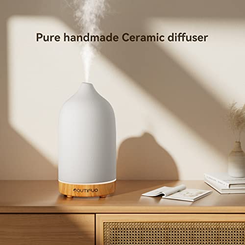 Ceramic Diffuser,Essential Oil Diffusers,200Ml Aromatherapy Diffuser With Waterless Auto-Off Function For Home Office Room（White） #TOP2