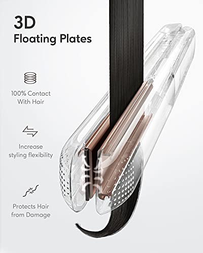 Professional Hair Straightener Titanium Flat Iron For Hair Makes Hair Shiny Dual Voltage Flat Iron Heats Up Fast, Black #TOP4
