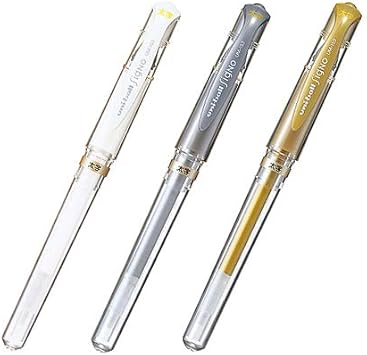 Amazon 三菱鉛筆 ユニボール シグノ Um 153 太字 1 0mm 白 金 銀 3本セット 文房具 オフィス用品 文房具 オフィス用品