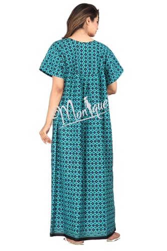 Image of Monique Brand 100% Pure Cotton Nighty for Woman | Floral Gown for Women Night Wear | Cotton Nighty for Women Stylish | Maxi for Women Cotton