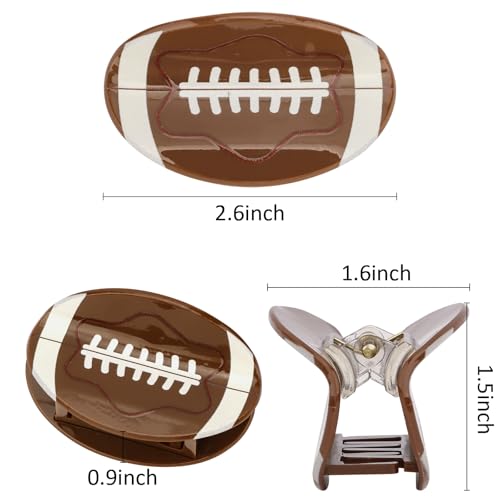 Hapdoo Brown Football Hair Clips, Football Hair Claw Clips Game Day Rugby Hair Accessories Gifts for Women Girl