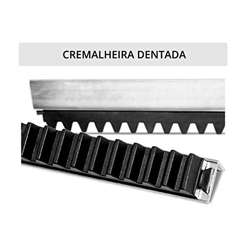 Motor Para Portão Eletrônico Dz Nano 36 Turbo 600kg 1/4 HP Rossi 4 Metros e Meio de Cremalheira (127