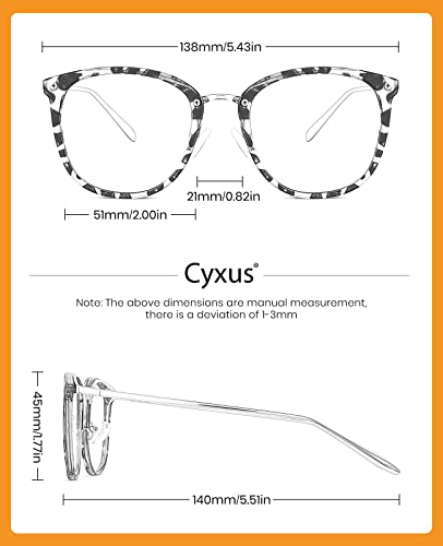 Image of Cyxus 3 Pack Blue Light Glasses for Women, Blue Light Blocking Computer Eyeglasses for Woman Anti Eye Fatigue Eyewear Reduce Headaches