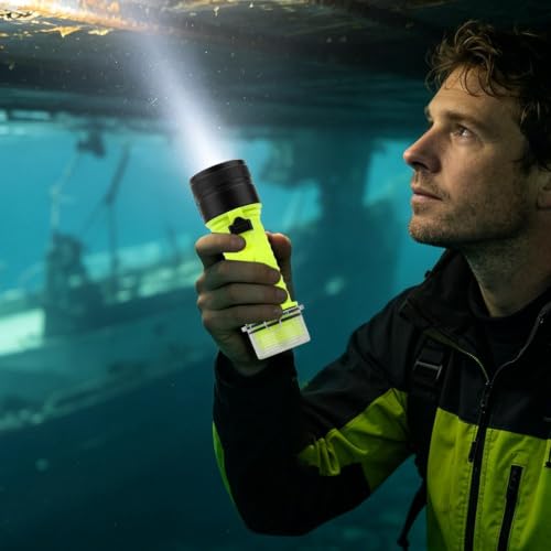 Linterna submarina impermeable recargable para equipo de buceo y lago 2