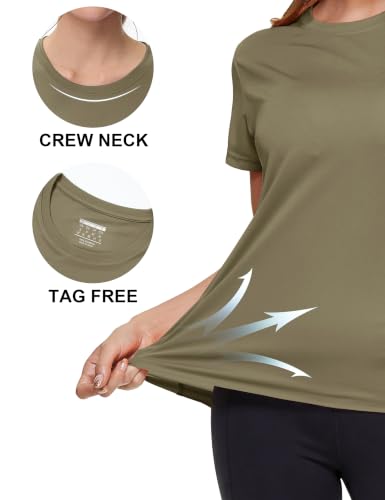 Image of MAGCOMSEN Women's Short Sleeve T-Shirts UPF 50+ Sun Protection Shirts Quick Dry Athletic Running Workout Tops Rash Guard
