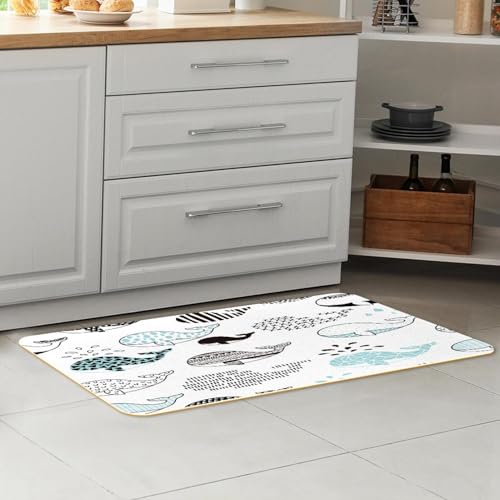Tapis de cuisine antidérapant lot de 2 baleine pour sol sec
