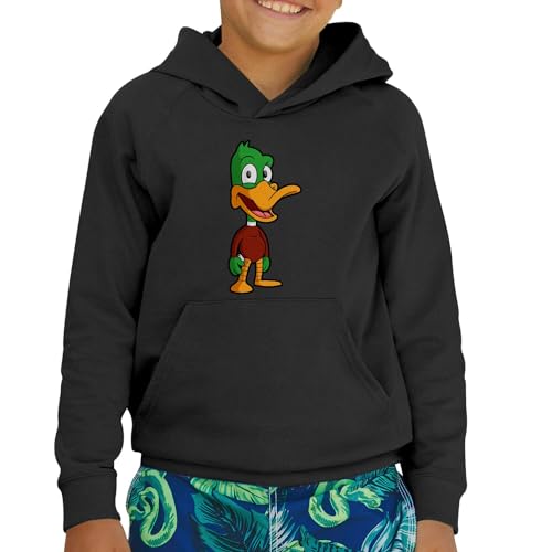 Sweat à capuche enfant canard vert mignon en coton premium