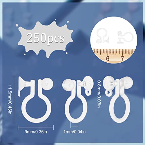 SUNNYCLUE 1 Box 250Pcs Clip on Earrings Converters Ear Clips Non Pierced Painless Plastic Transparent U Type on Earrings Findings for jewellery Making Accessories DIY Dangle Craft - Image 2