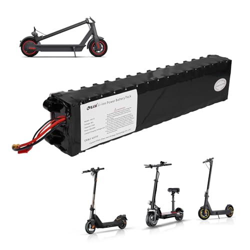 Image of Scooter Battery, 36V 7500mAh Rechargeable Lithium Battery Pack for 36V E-Scooters, with 15A BMS, Multiple Adapters Compatible with Most Electric Scooters 270WH