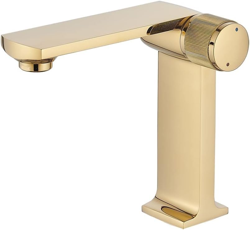 Robinet de salle de bains en laiton doré chic et mitigeur monocommande