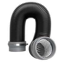 Abluftschlauch 75 mm 5 m mit flexiblem Soft-Anschluss, Lüftungsschlauch für einfache Montage, 4-lagiges PVC Alu Flexrohr mit 2 Schlauchschellen, biegsam, auch für Standheizung und Warmluft