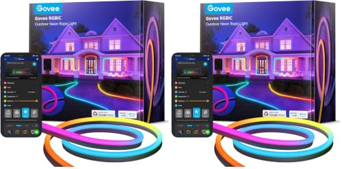 Image of Govee Outdoor Neon Rope Lights, 32.8ft RGBIC IP67 Waterproof Patio Decorations with 64 Scene Modes, Music Sync, Flexible LED Outdoor Lights, Neon Lights Work with Alexa, Google Assistant (Pack of 2)