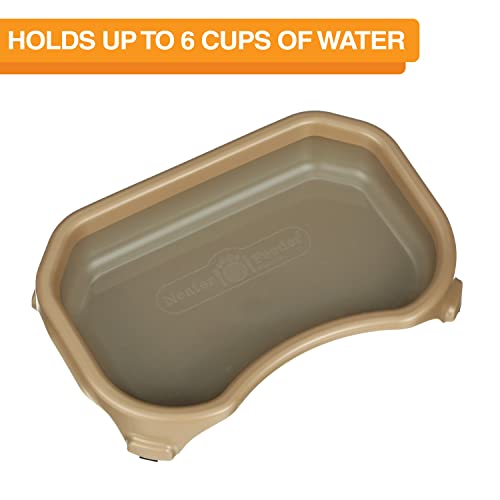 Image of Neater Pet Brands Large Capacity Cat Bowls, Water Bowl for Cats, Reptiles, Chickens, Birds, & Small Animals, Cat Food Bowl (6 Cups), Indoor or Outdoor Water Trough & Feeder, Champagne