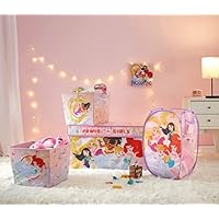 Disney Princess 4 Piece Storage Solution Set with Pop Up Hamper, Collapsible Storage Trunk and 2 Nestable Storage Bins