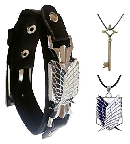 進撃の巨人 ブレスレット ネックレス 地下室の鍵 ３点セット アクセサリー コスプレ 調査兵団 自由の翼 G Blackfridayブラックフライデー21