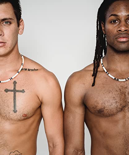 Umode 3Pcs Handmade Puka Shell Necklace For Men Women, Summer Beach Natural Seashell Surfer Necklace Set, Hawaiian Boho Beaded Coconut Wood Choker Necklace Jewelry Gift For Teen Boys Girls #TOP4