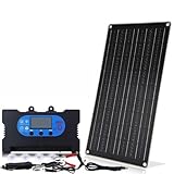 EpheyFIF Monokristallines 40W12V18V Solarpanel mit schwarzem Sockel Photovoltaikregler