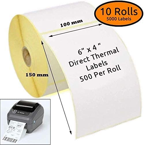 Rotolo Etichette Termiche 100x150 Mm | 500 Etichette Bianche | Per Stampanti Zebra GK420D/GX420D | Per Spedizioni
