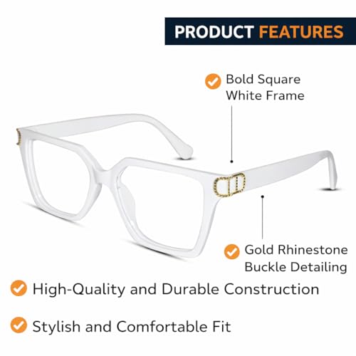 Image of LensKandy Bluecut Computer Glasses for Women | Anti-Eye Strain & UV Protection | | Stylish Medium Fit Eyewear for Digital Screens | Rectangular Frame | Lightweight & Comfortable