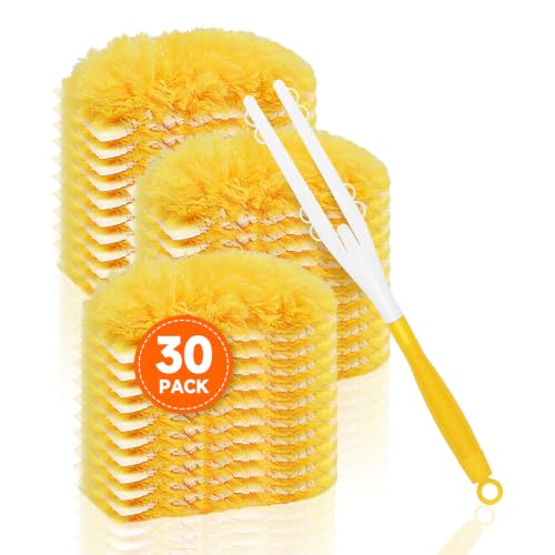 SetSail 30 Count Duster Refills for Swiffer Duster with 1 Handle Dusters for Cleaning Disposable Duster Refill Multi Surface 360 Duster Cleaner Kit for Ceiling Fan Blind Furniture