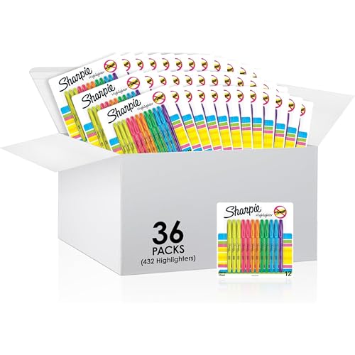 Surligneurs Sharpie Pocket fluorescents assortis pointe biseautée lot de 432