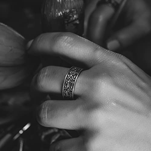 Bysilverstone Jewelry Celtic Sign Handmade Sterling Silver Men Band Ring, Trinity Knot Wedding Ring, Stackable Mythology Ring, Anniversary Ring, Engagement Ring #TOP2