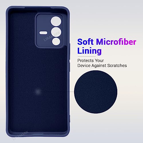 Image of LIRAMARK Silicone Soft Back Cover Case for V23 Pro (5G) / Vivo S12 Pro (5G) (Silicone Blue)